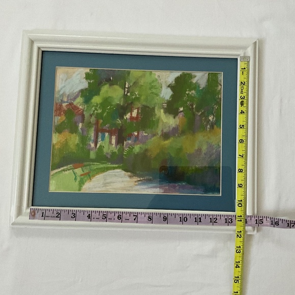 Vintage Framed Signed Original Pastel/Chalk Drawing Rural Landscape - Picture 7 of 7